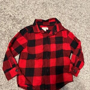 Cat & Jack Red and Black Checkered Kids Shirt